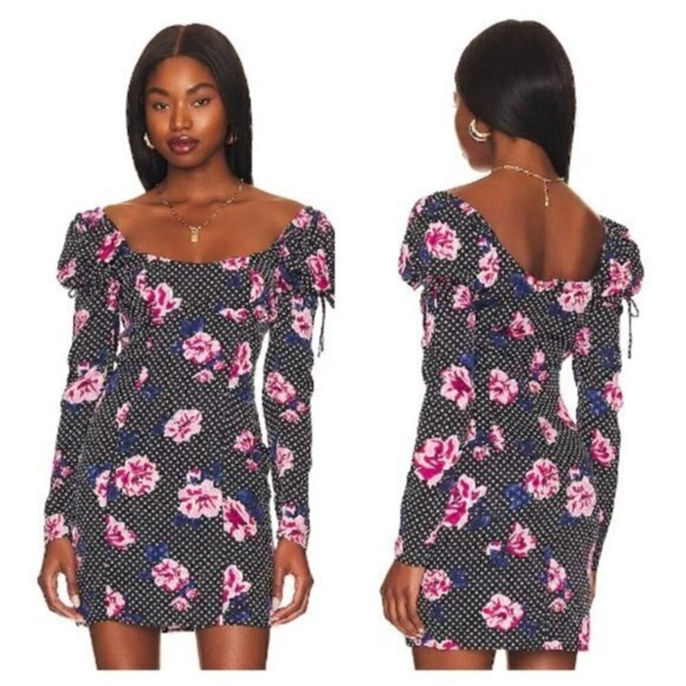 MAJORELLE Natalia Mini Dress - Coco Dot Navy